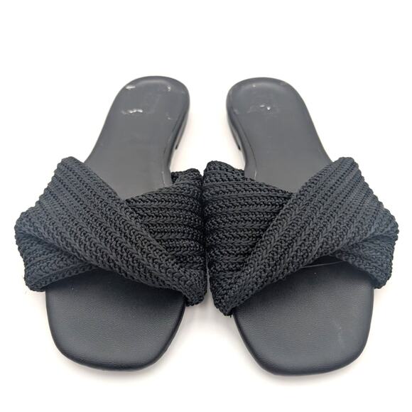 Nordstrom Chantelle Slide Sandal Women's Twist Front Black Size US5.5M EU36 - Picture 2 of 8